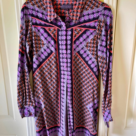 HALE BOB NEW SILK Shirt Dress S Purples - Picture 1 of 3